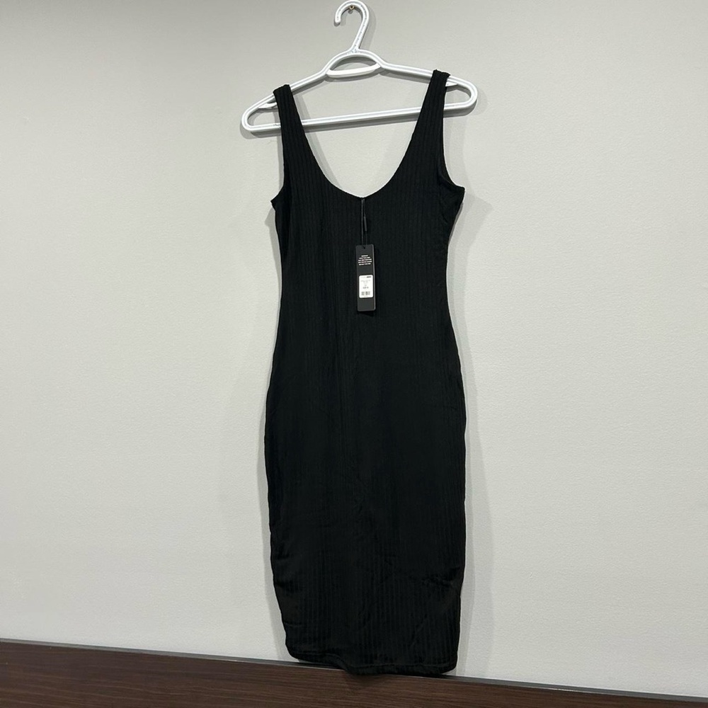 Black Ribbed Dress NWT